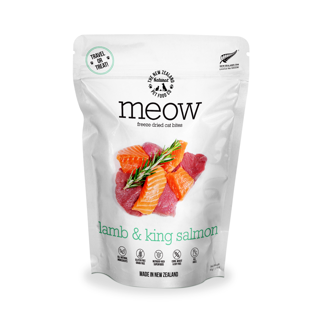 Meow Freeze Dried Cat Bites | Lamb & King Salmon