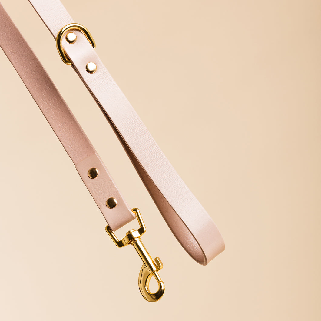 Ollie & James | Leather Dog Lead in Blush